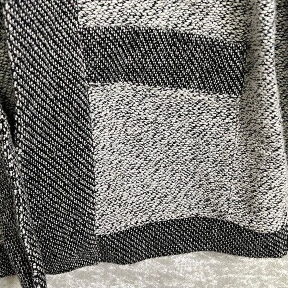 BNCI BLANC NOIR Cardigan Sweater Tunic Length Open Front Womens XL Pockets Black - Picture 7 of 14